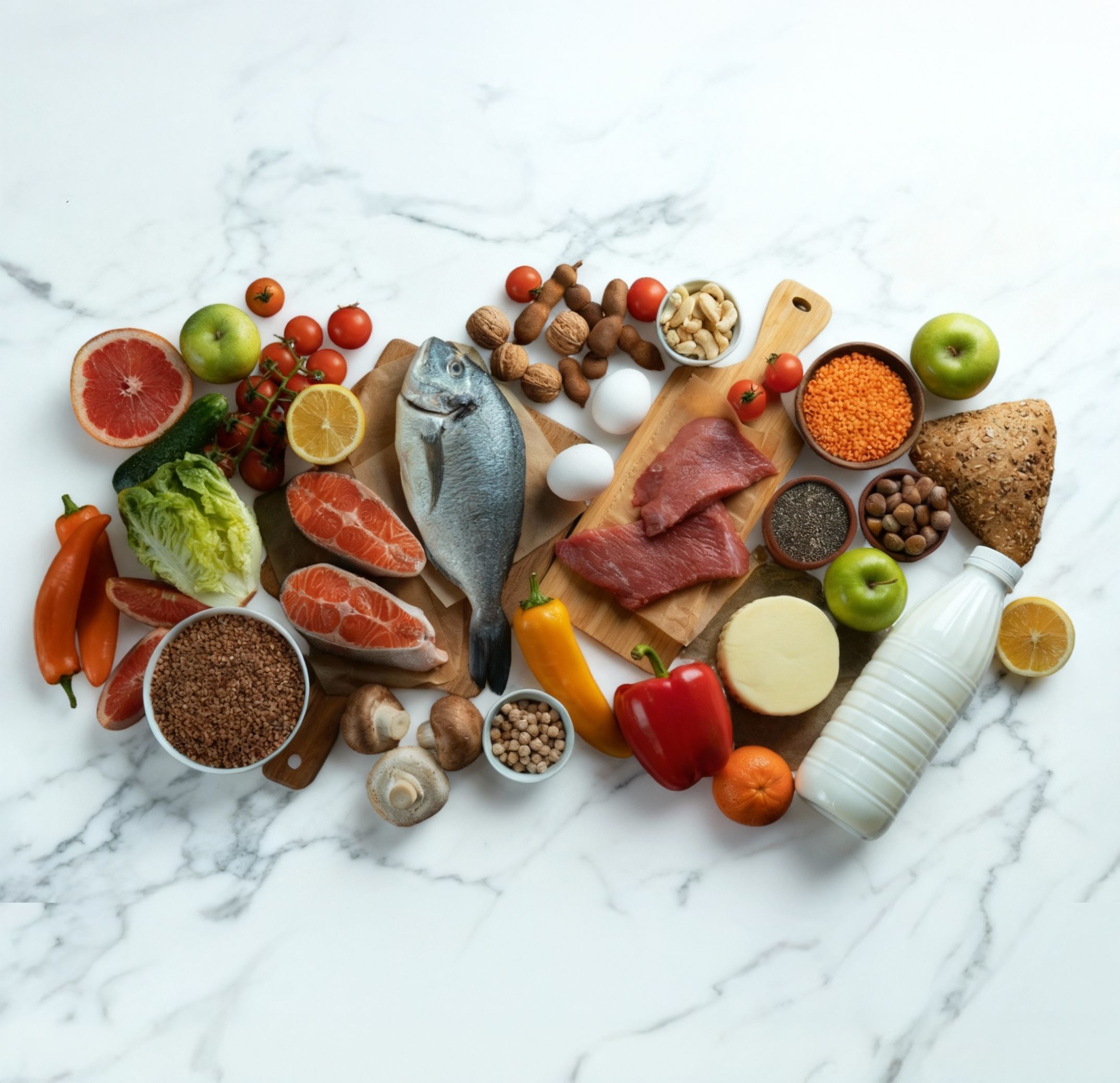 Selección de alimentos para aludir al test de sensibilidad alimentaria