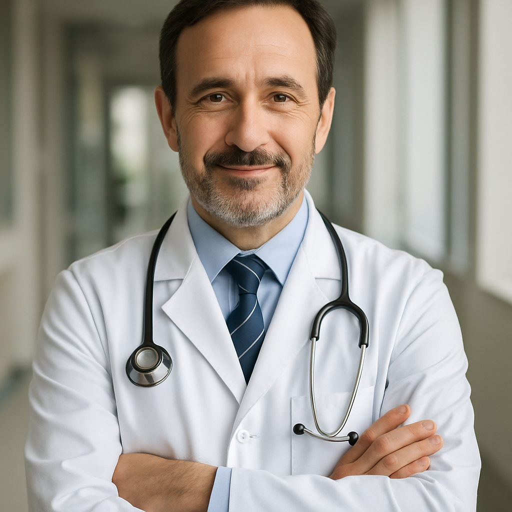 Fotografía de un médico en el contexto de servicios para profesionales de la salud de Analiza